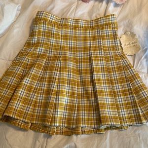 brand new altard state plaid yellow and blue tennis skirt
